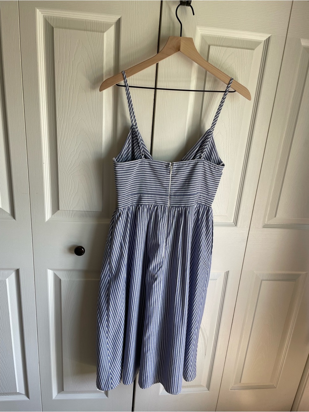 Lulu's Blue and White Striped Sundress with Tie Detail - Picture 2 of 4